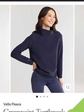 Dudley Stephens Classic Greenpoint Navy Funnel Neck Sweater